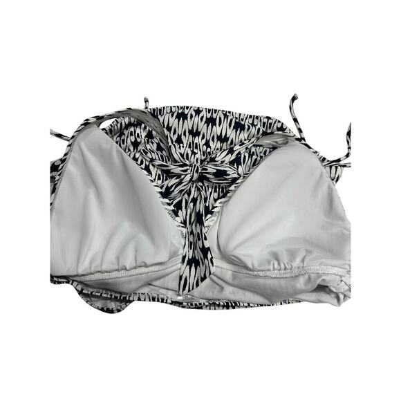 Loft Beach Side Tie Halter Tank and Bottom Black White L swimwear Vacation - Picture 8 of 8